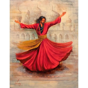 S. A. Noory, 18 x 24 Inch, Acrylic on Canvas, Cityscape Painting, AC-SAN-233